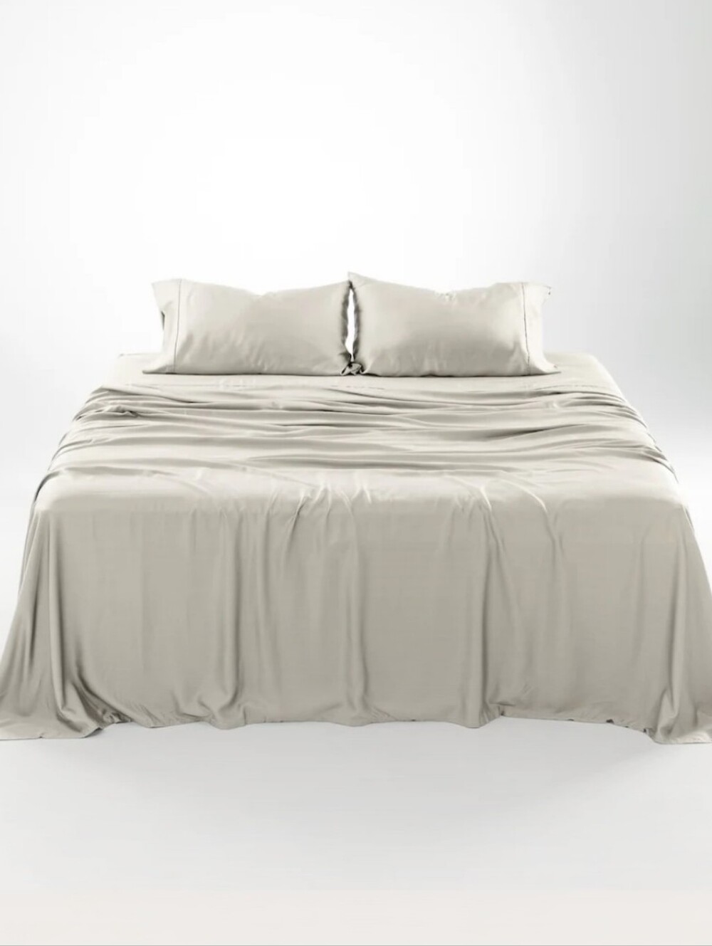 Olive Crate 100% Eucalyptus TENCEL Cooling - QUEEN Oatmeal Sheet Set 4pc
